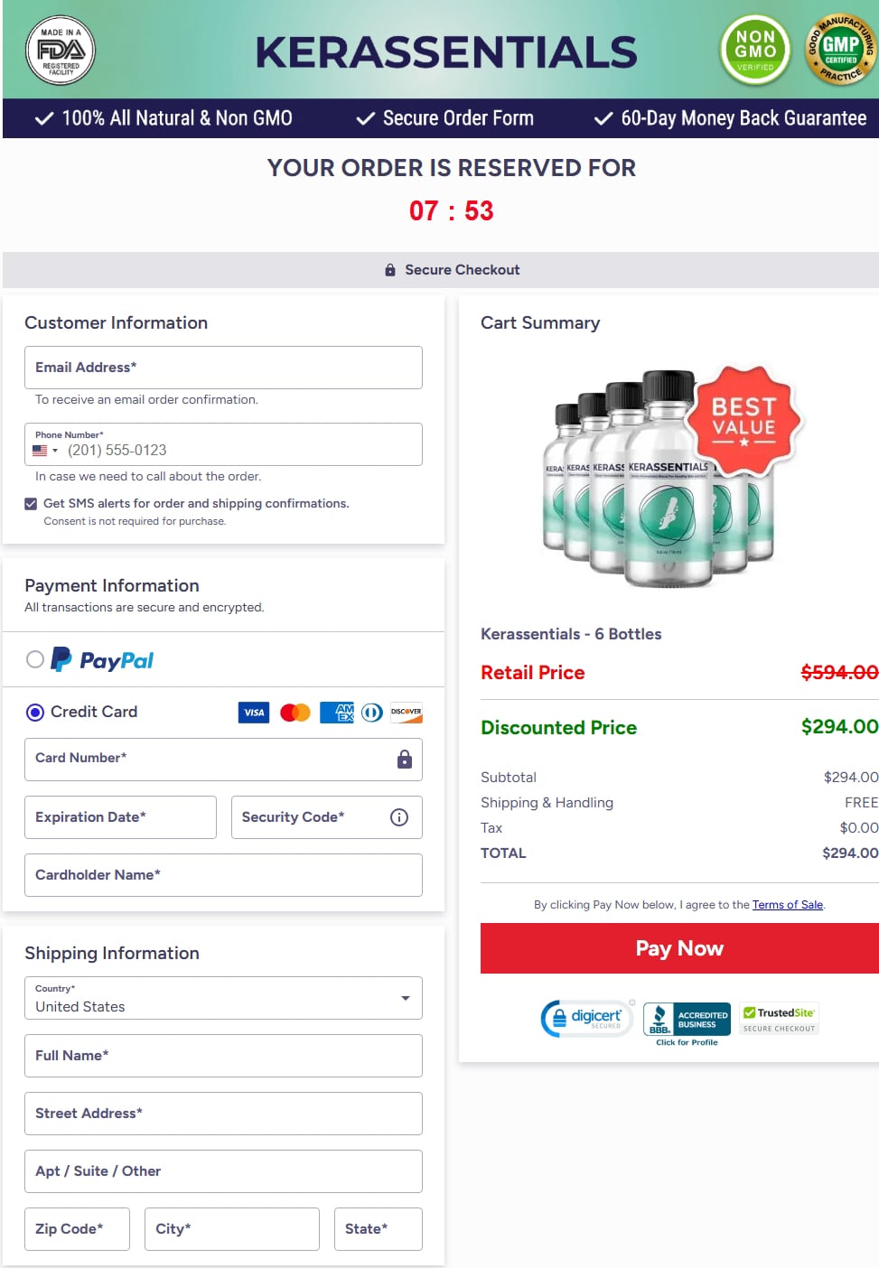 Kerassentials order_page